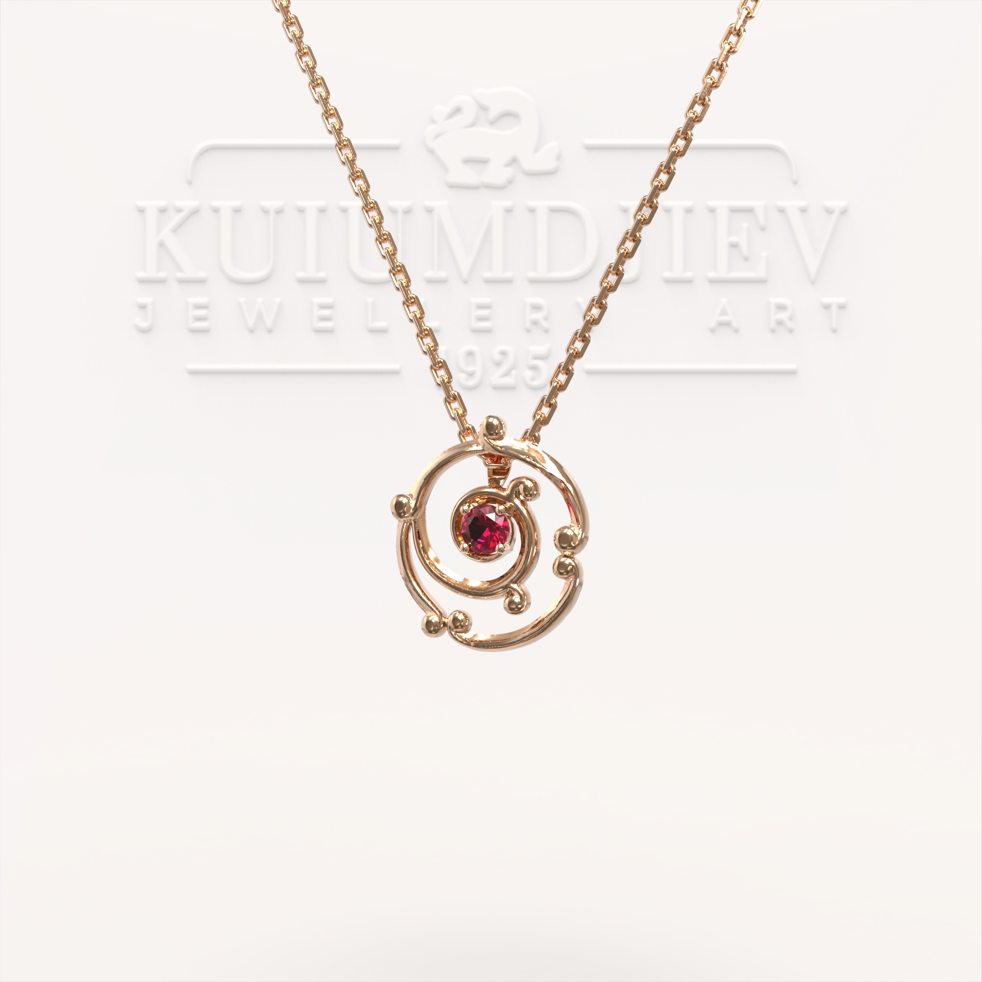 Gold Pendant with a Stone 3
