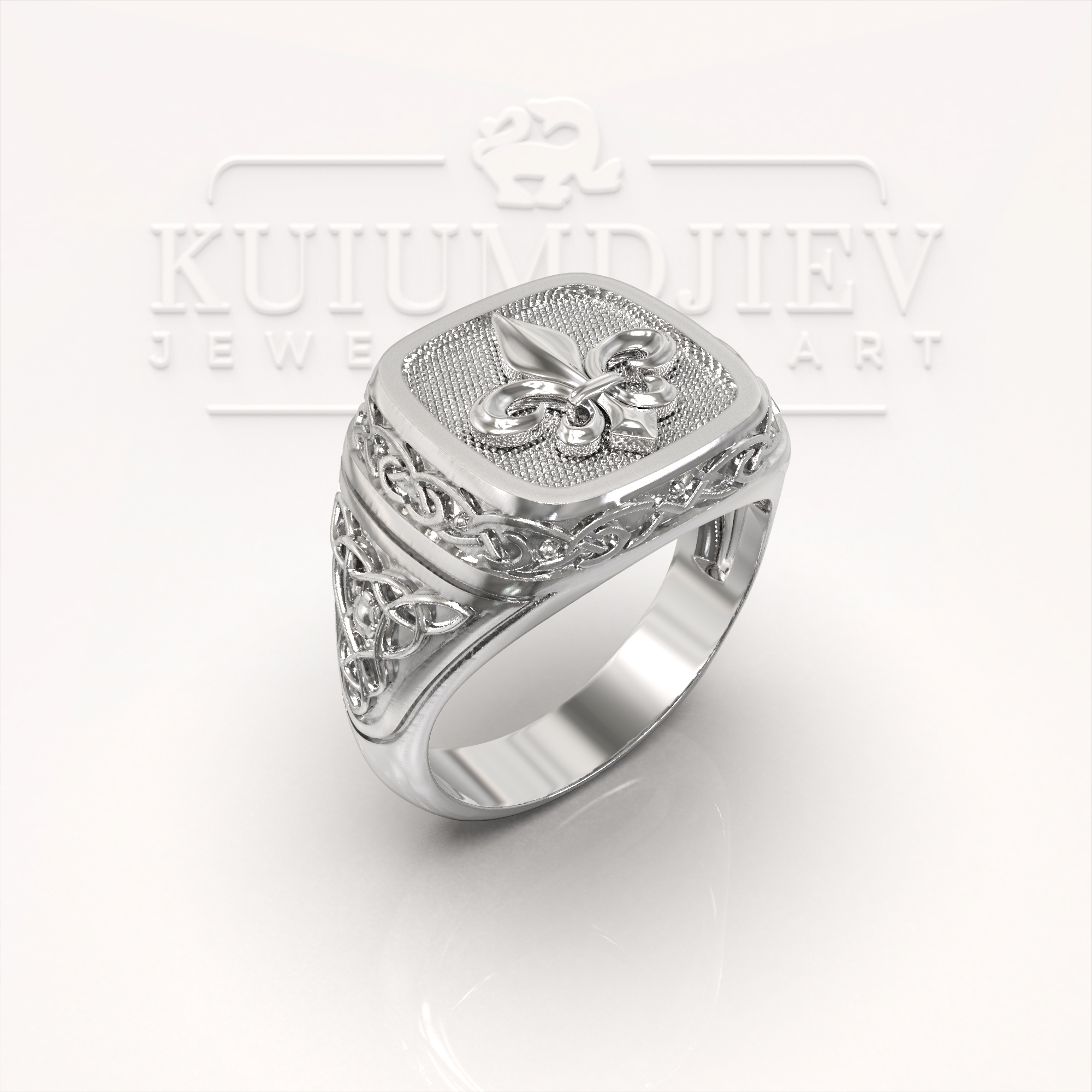 Men’s Gold Ring with Fleur-de-Lis 2