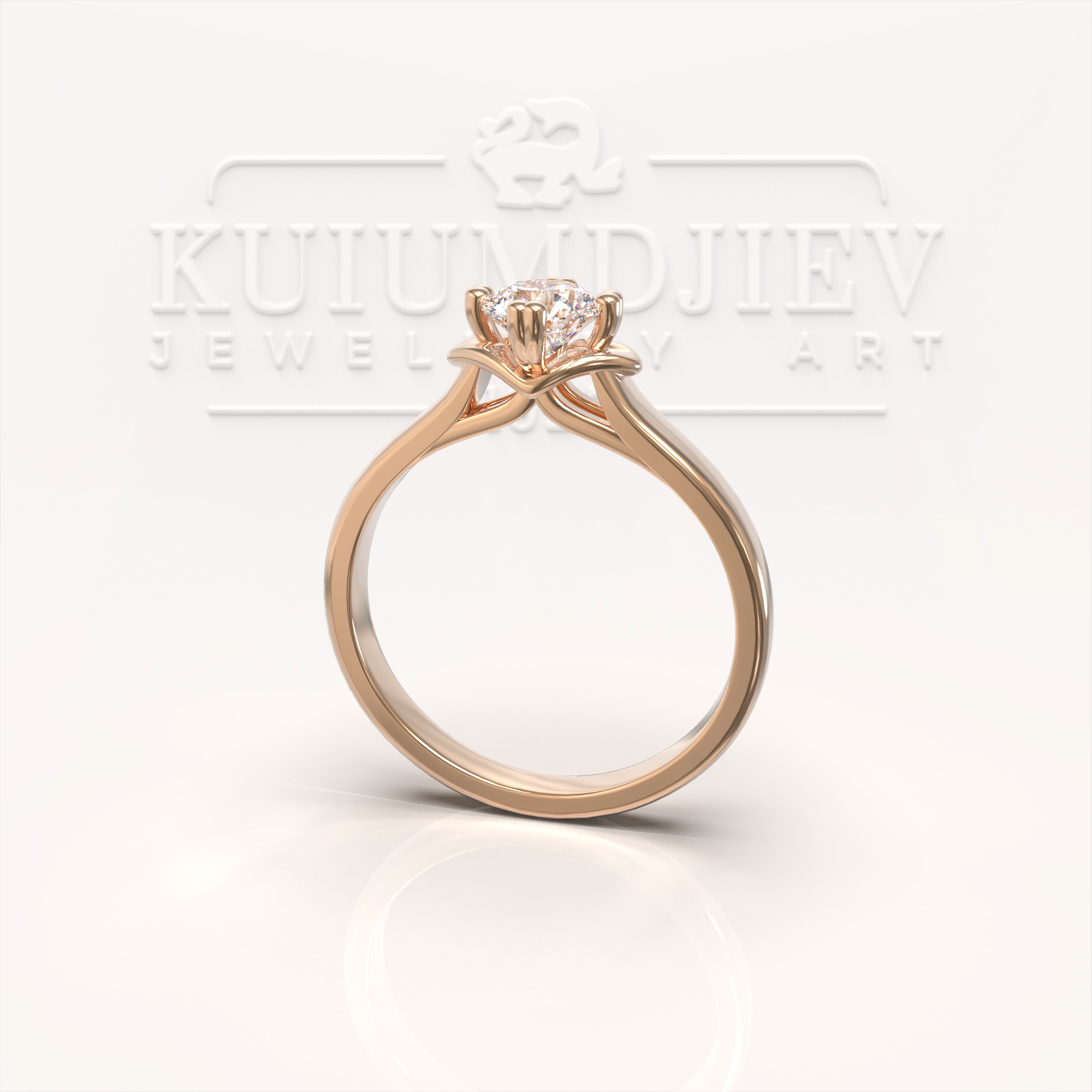Gold Engagement Ring with a Choice of Cubic Zirconia or Diamond 3