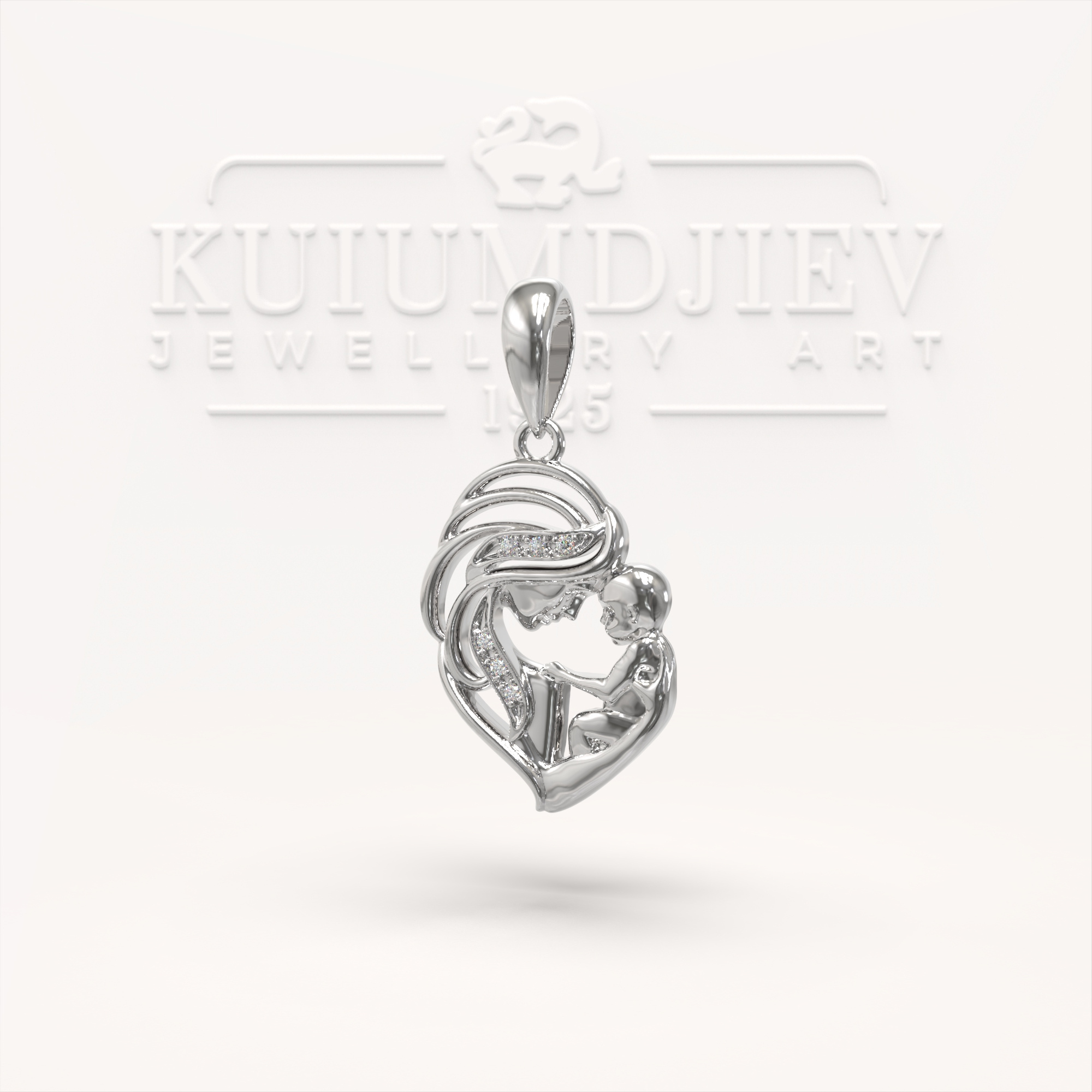 Gold Pendant Mother and Child 2