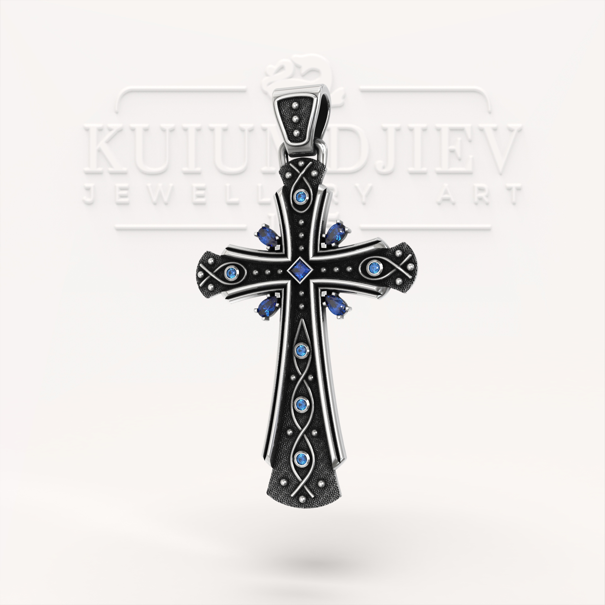 Сребърен кръст с циркони 2