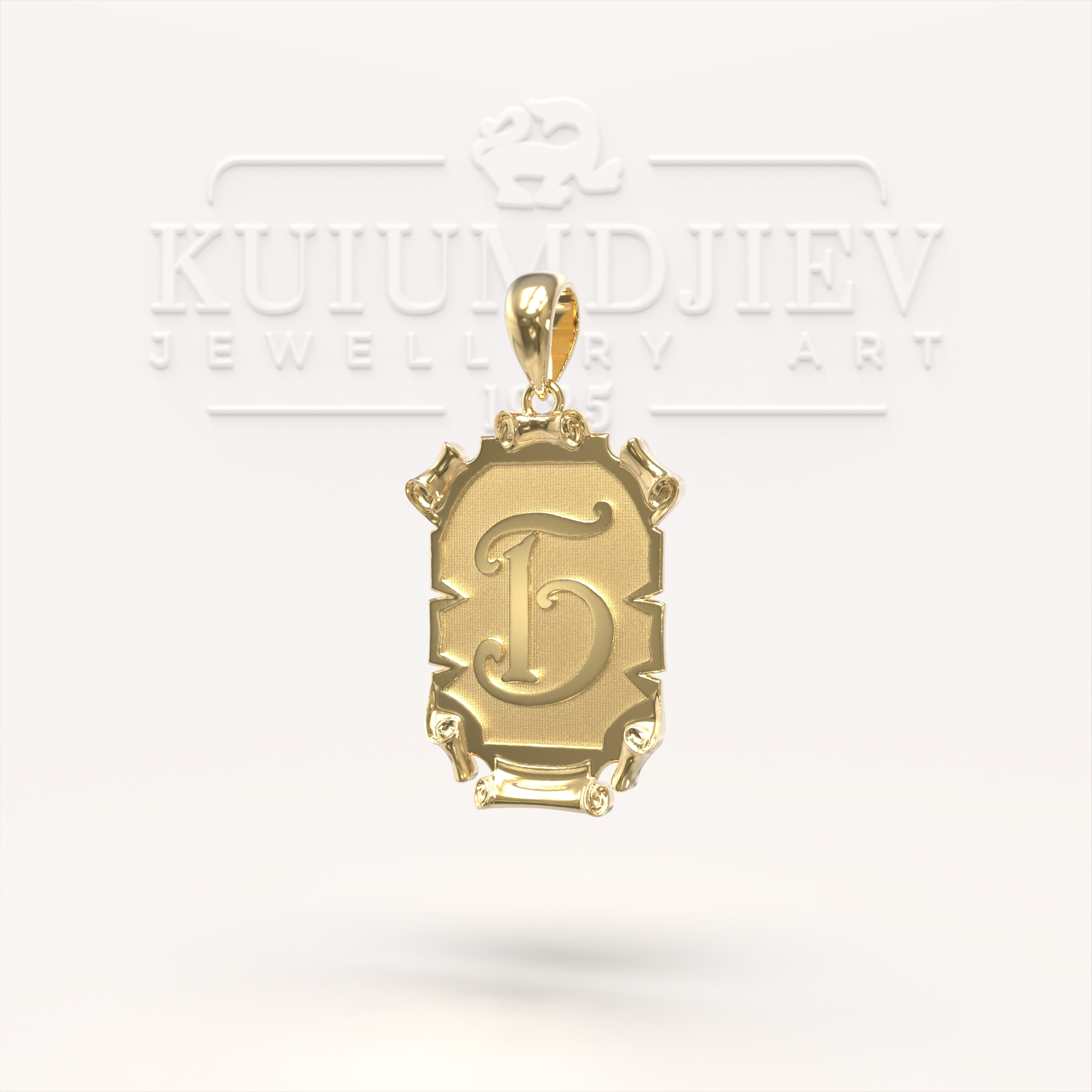 Gold Pendant with Engraved Letter – Personalized Nameplate in Gold