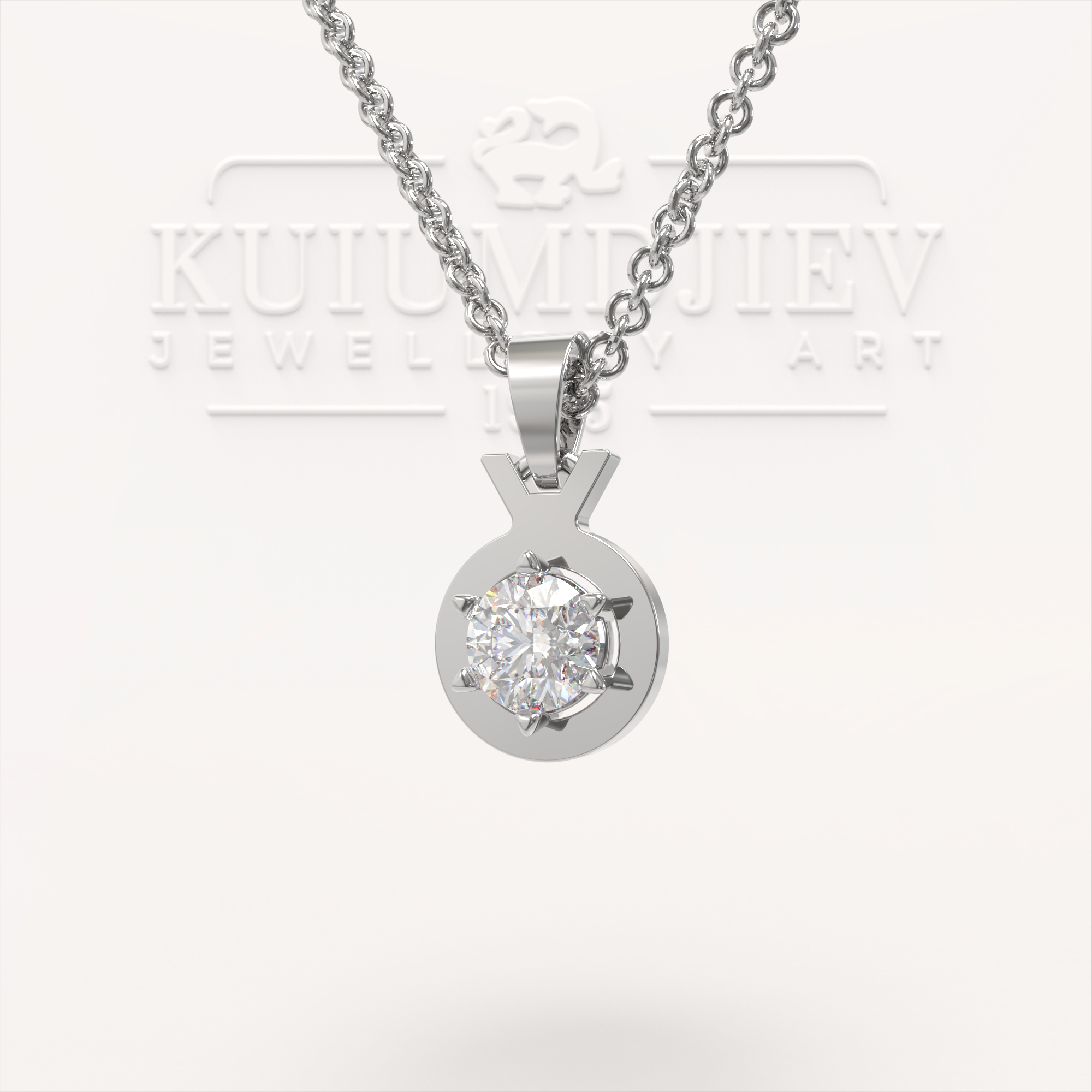 Златен медальон с брилянт 0.405 к. - индивидуална поръчка | Kuiumdjiev Jewellery Art | Бижутерия Куюмджиев 1925 Златен медальон с брилянт 0.405 к. - индивидуална поръчка