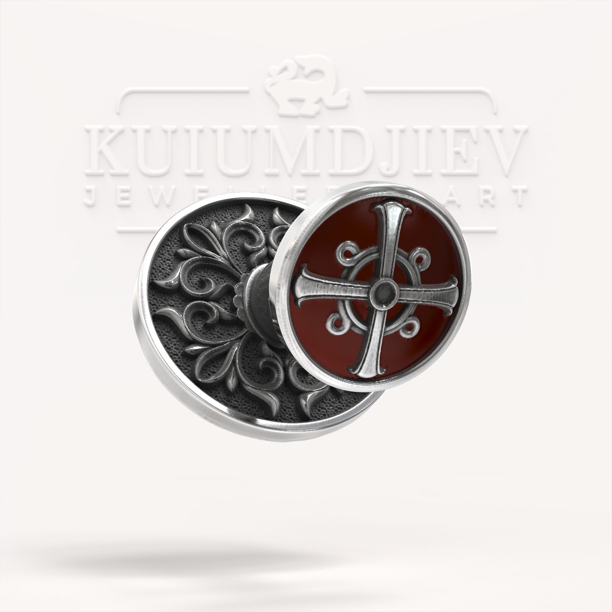 Silver Cufflinks with Lions - Trapezitsa Motif 3