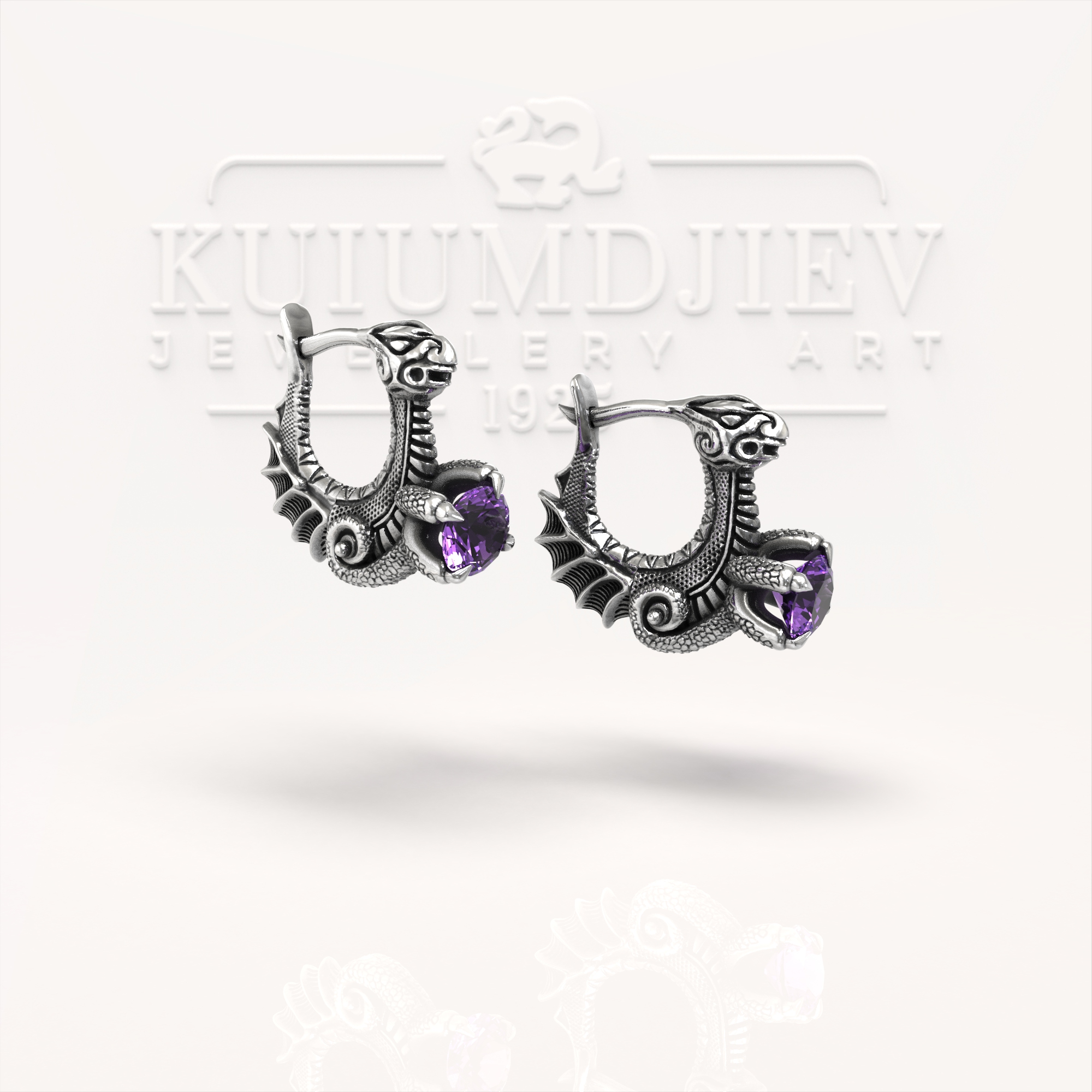 Dragon earrings | Kuiumdjiev Jewellery Art | Бижутерия Куюмджиев 1925 Dragon earrings