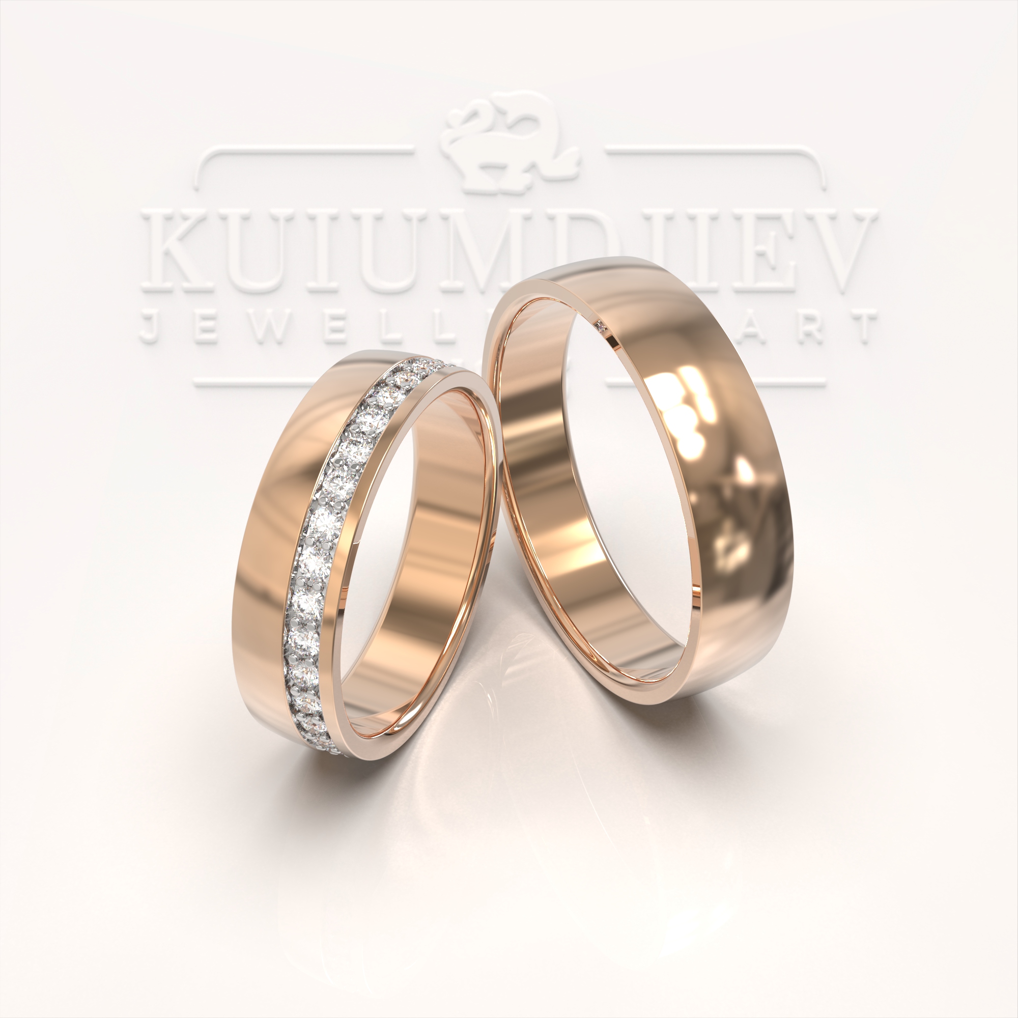 Gold wedding rings with stones 3