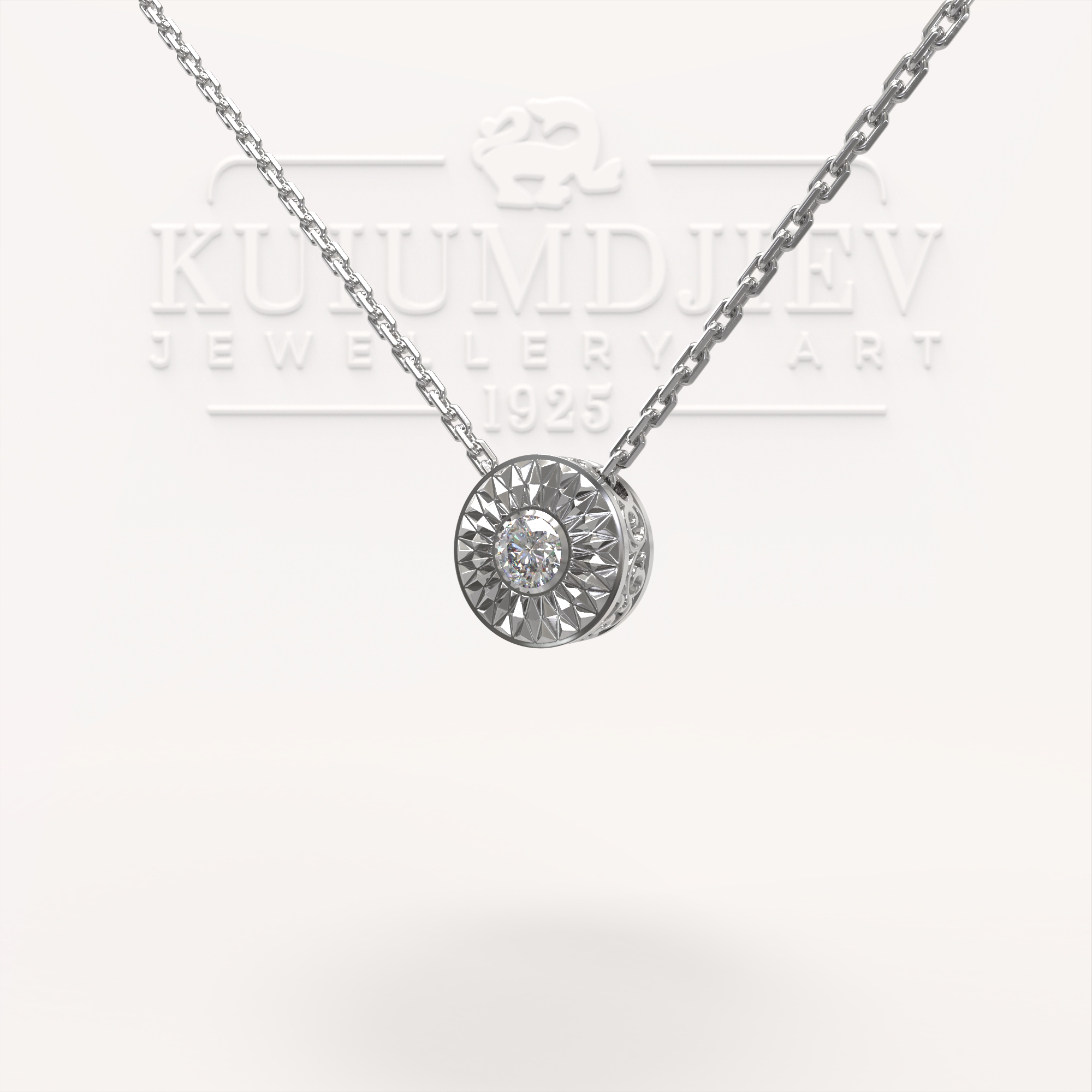 Колие от бяло злато с брилянт- индивидуална поръчка | Kuiumdjiev Jewellery Art | Бижутерия Куюмджиев 1925 Колие от бяло злато с брилянт- индивидуална поръчка