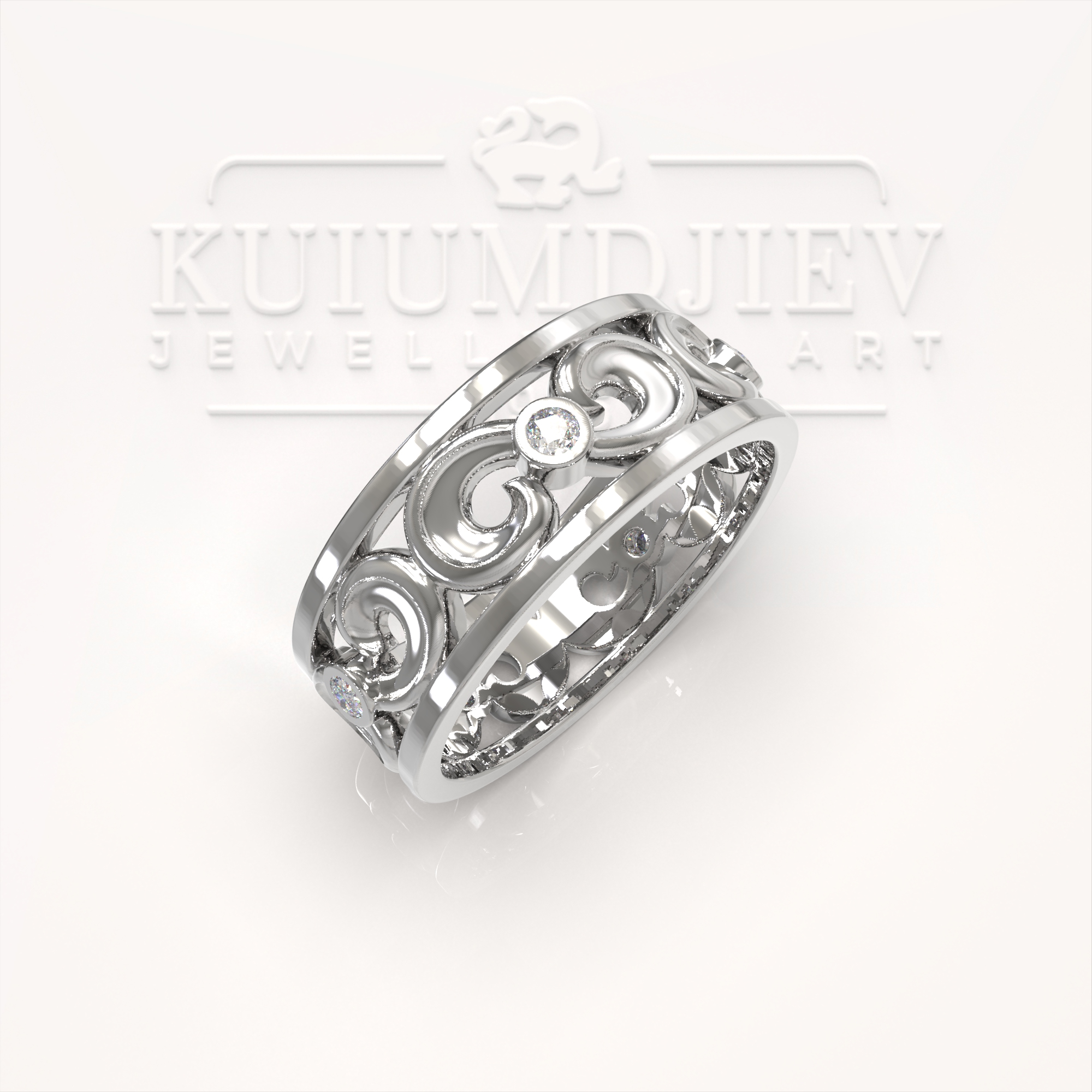 Пръстен халка с камъни | Kuiumdjiev Jewellery Art | Бижутерия Куюмджиев 1925 Пръстен халка с камъни