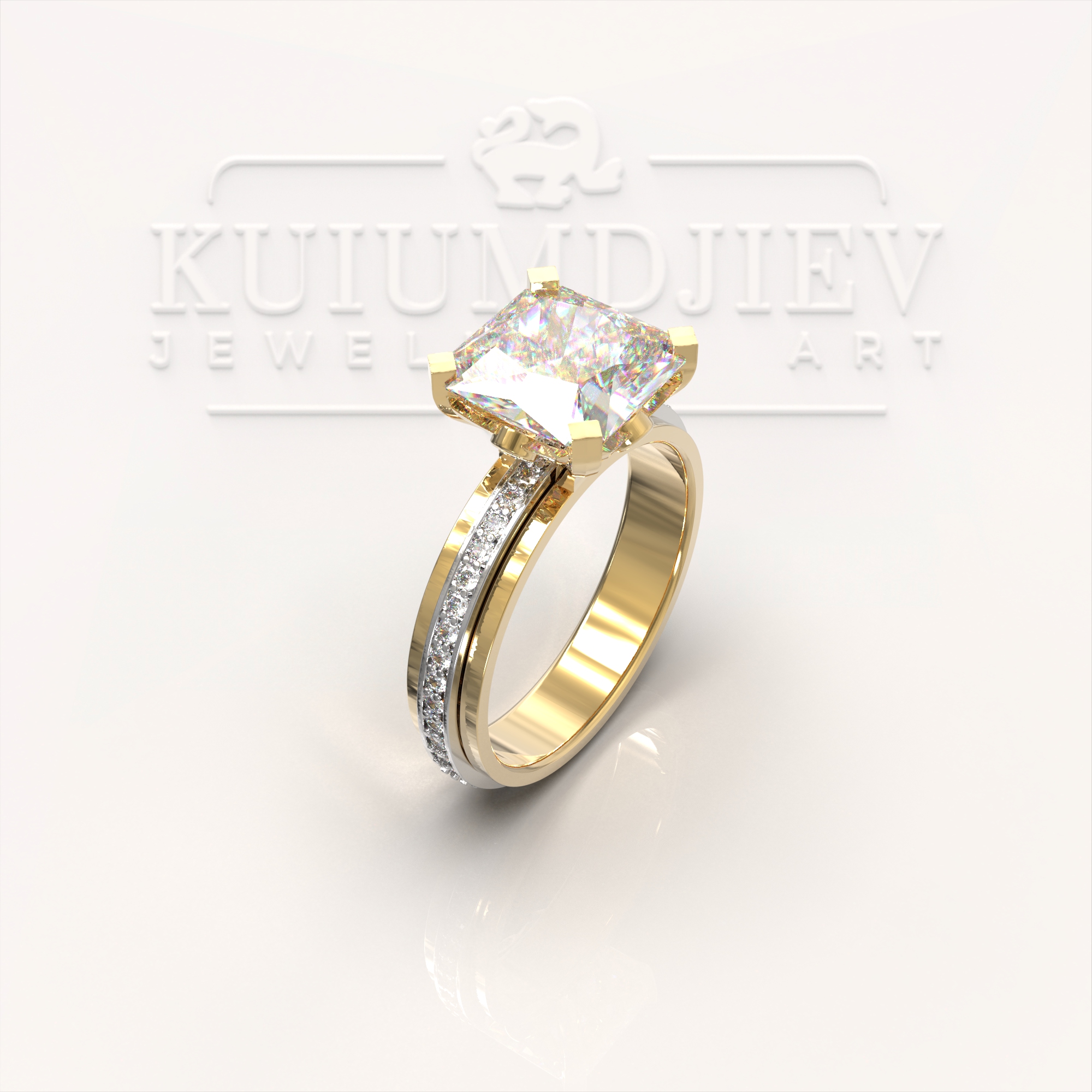 Златен пръстен с въртяща се халка | Kuiumdjiev Jewellery Art | Бижутерия Куюмджиев 1925 Златен пръстен с въртяща се халка